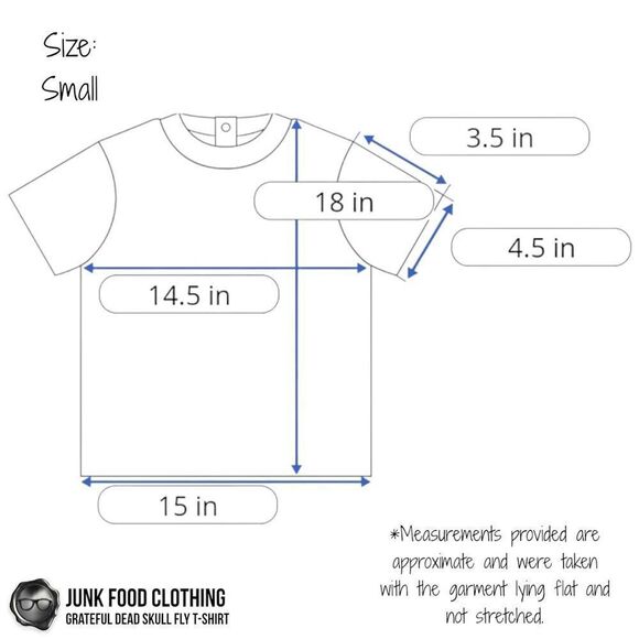 JUNK FOOD CLOTHING GRATEFUL DEAD SKULL FLY TEE IN WHITE UNISEX KIDS SIZE S, M, L - Picture 8 of 11